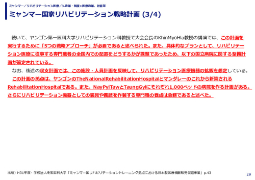 ミャンマー国家リハビリテーション戦略計画