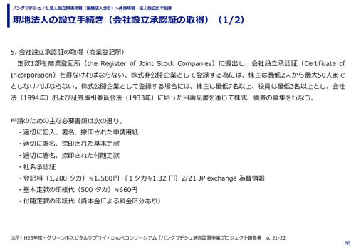 現地法人の設立手続き（会社設立承認証の取得）