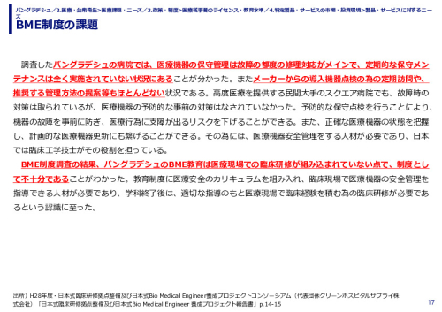 BME制度の課題