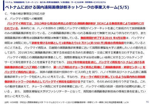 ベトナムにおける国内遠隔画像診断ネットワークの事業スキーム