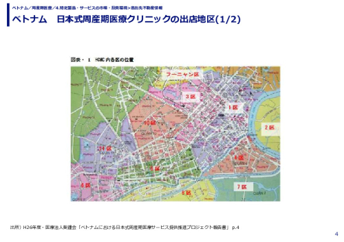 ベトナム　日本式周産期医療クリニックの出店地区