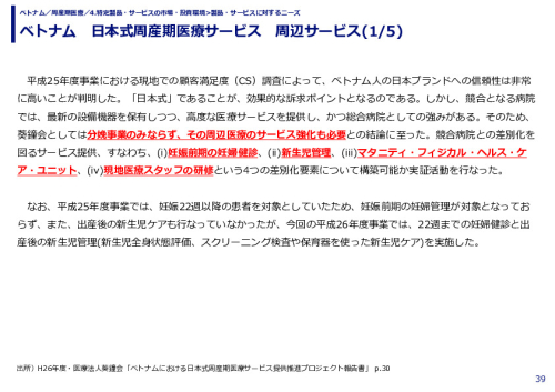 ベトナム　日本式周産期医療サービス　周辺サービス
