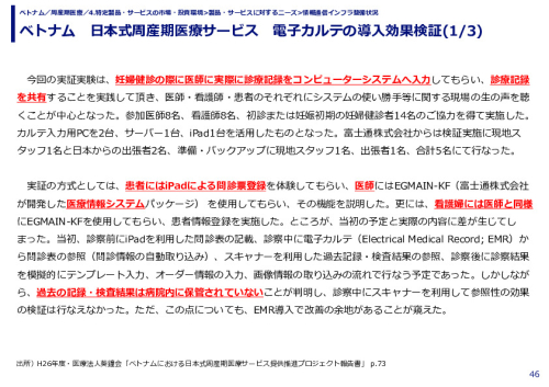 ベトナム　日本式周産期医療サービス　電子カルテの導入効果検証