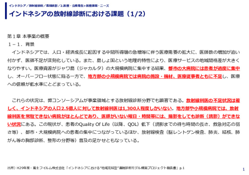 インドネシアの放射線診断における課題