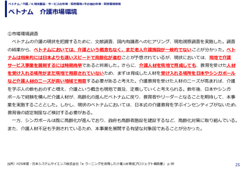 ベトナム　介護市場環境