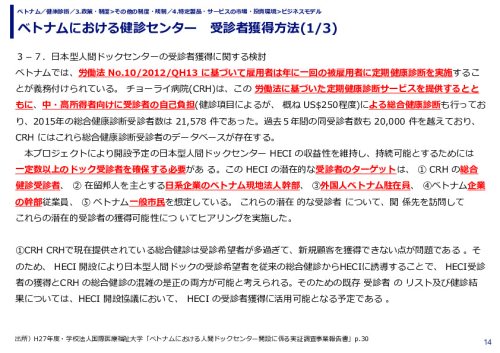 ベトナムにおける健診センター　受診者獲得方法