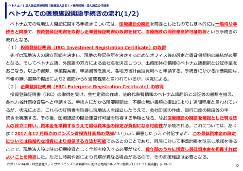 ベトナムでの医療施設開設手続きの流れ