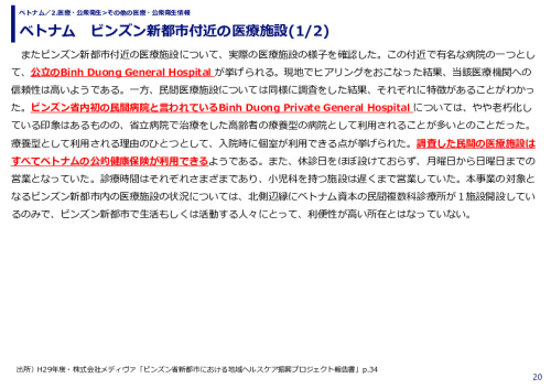 ベトナム　ビンズン新都市付近の医療施設