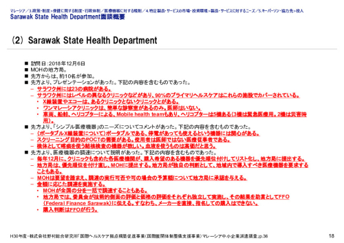 Sarawak State Health Department面談概要