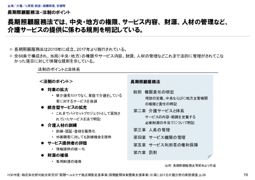 長期照顧服務法-法制のポイント