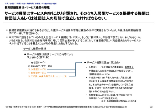 長期照顧服務法-サービス機関の管理